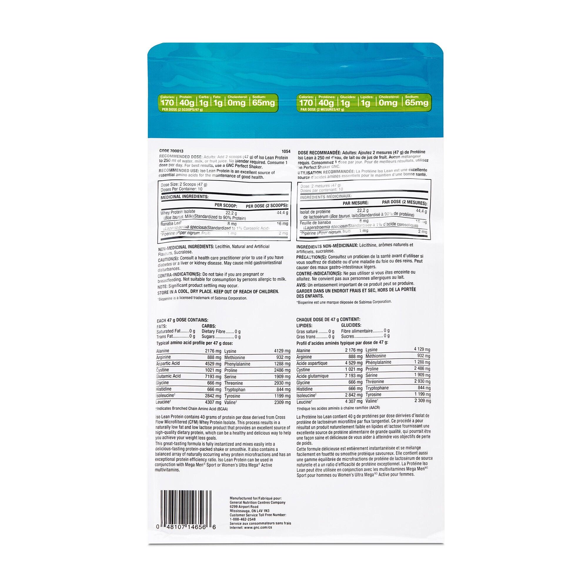 Prot&eacute;ine Iso Lean French Vanilla Cream | GNC